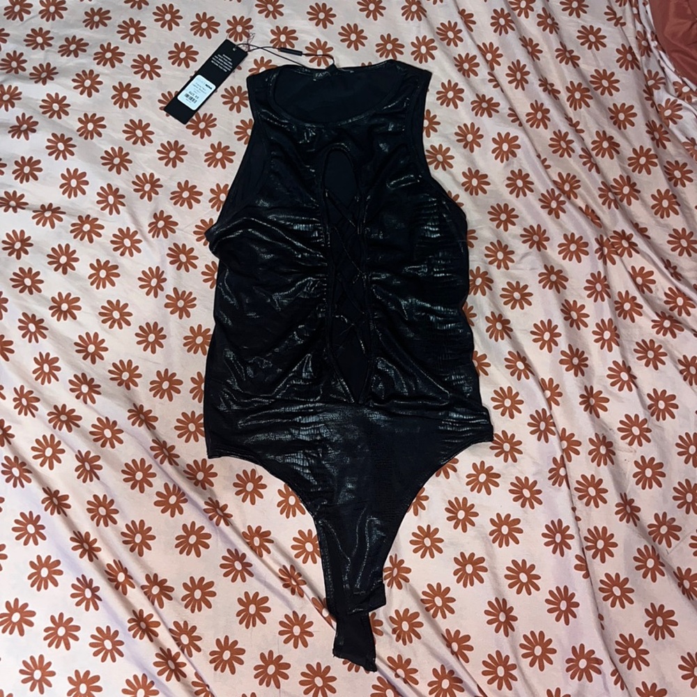 Fashion Nova Frania Faux Leather Bodysuit